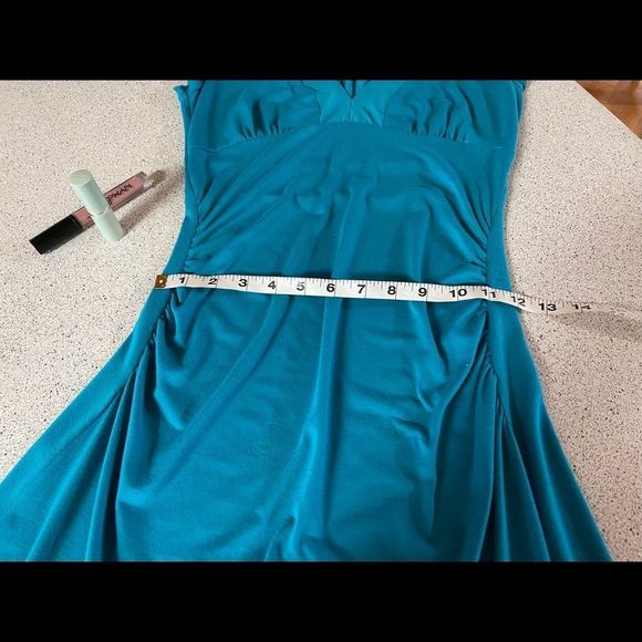 #114 Le Château long dress with side ruching and ruffled hem - Picture 3 of 8